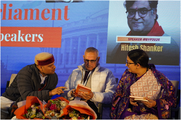 Dr. Nikhil Yadav with Smt. Smriti Irani